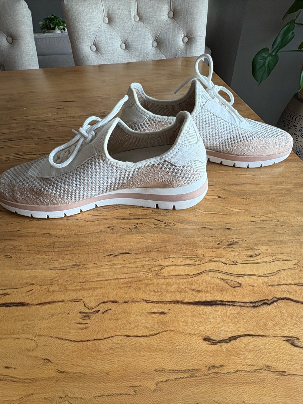 Naturalizer Women's Charlie Knit Sneaker White/Tan Size 9.5 Comfort Walking - Picture 3 of 9